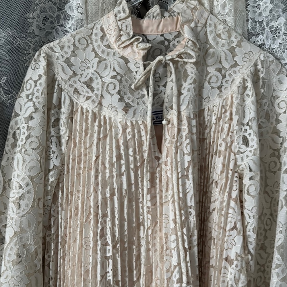 Elegant Lace dress with Pleated Design